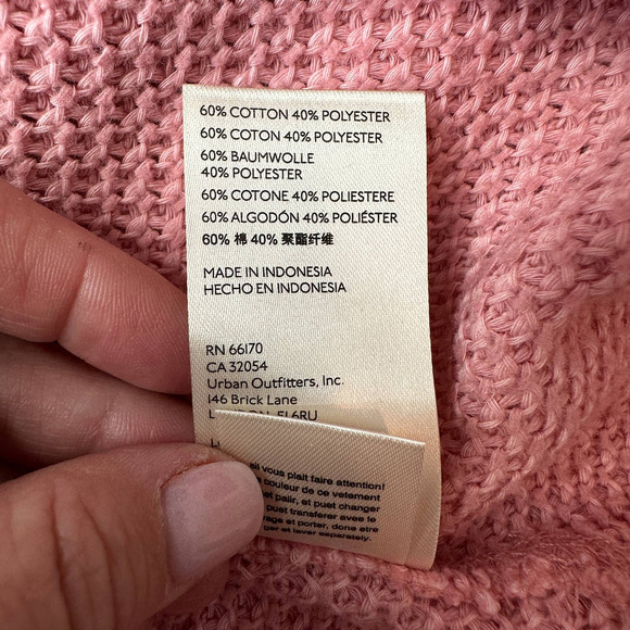 Free People Waffle Knit Oversized Mock Neck Sweater Faded Coral Women XS NWT - Picture 10 of 12